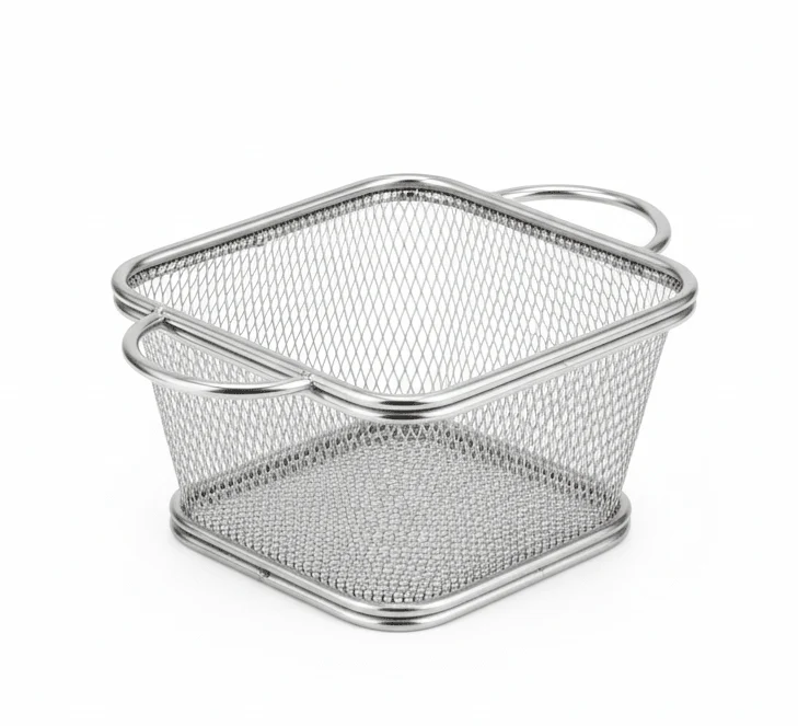 AKDC Mini Stainless Steel Deep Fryer Basket (15×9×6 cm)