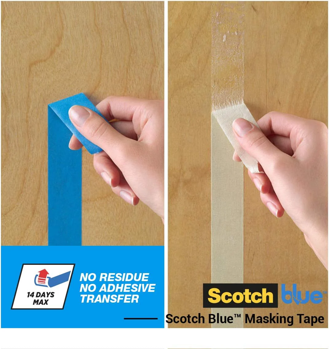 Scotch Blue Premium Masking Tape 24mm x 41m, 3 rolls/pack | Blue color | Masking and Protection | High adhesion | Multi-Surface | For walls, ceiling, metal, wood | Easy to Remove with no residue - Image 4