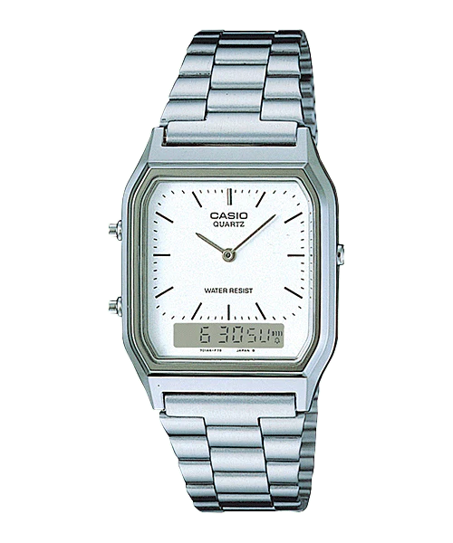 Casio Vintage Series AQ230A-7D White Dial Stainless Steel Watch