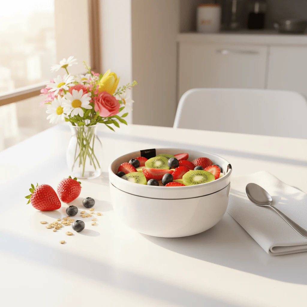 4Ever White Melamine Soup Bowl with Black Rim — 4 Inch - Image 3