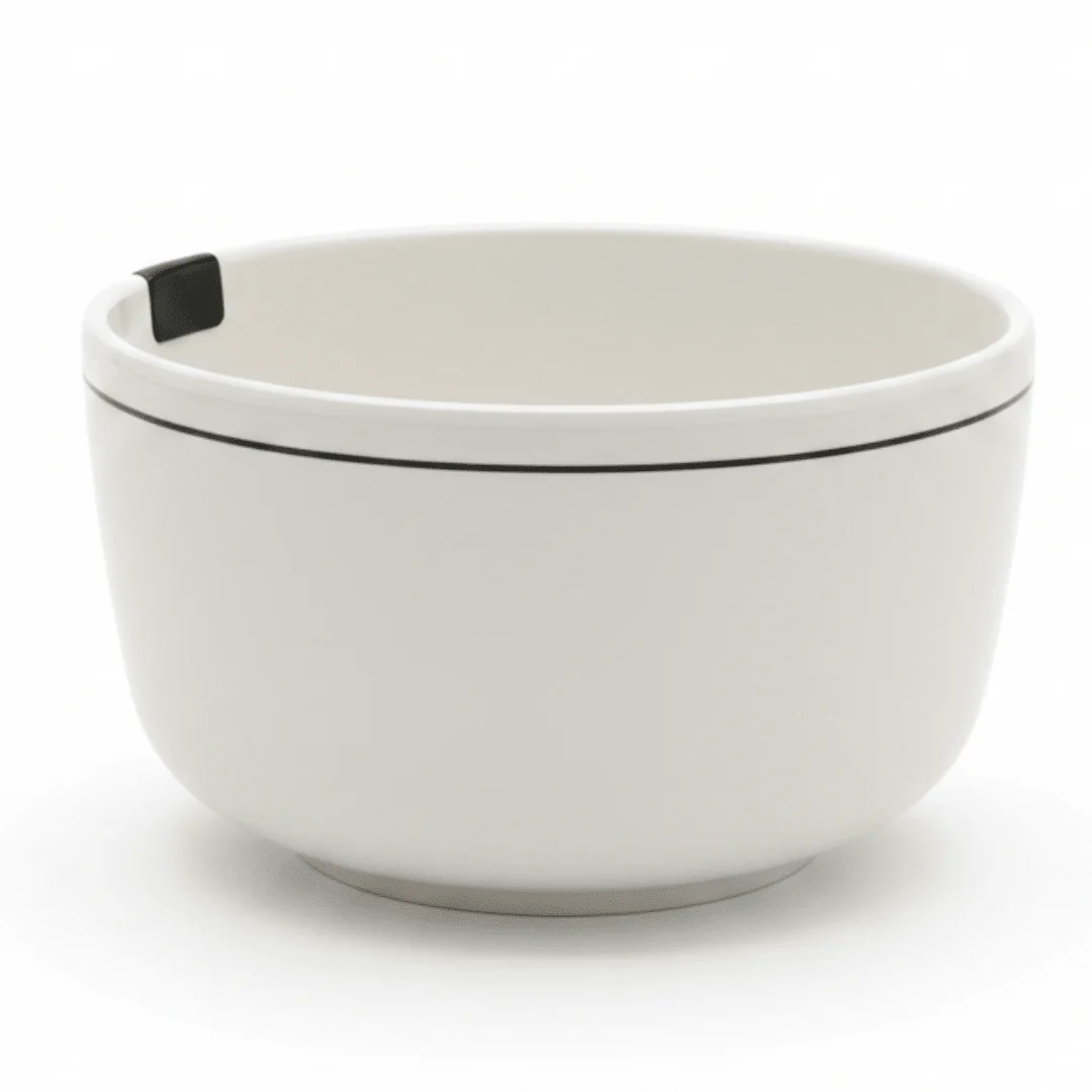 4Ever White Melamine Serving Bowl with Black Rim — 5.5 Inch