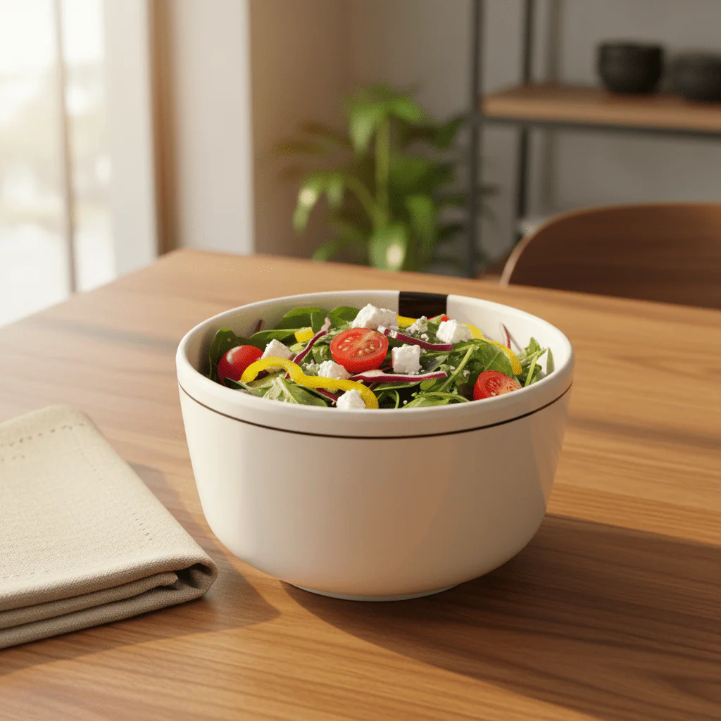 4Ever White Melamine Serving Bowl with Black Rim — 5.5 Inch - Image 2
