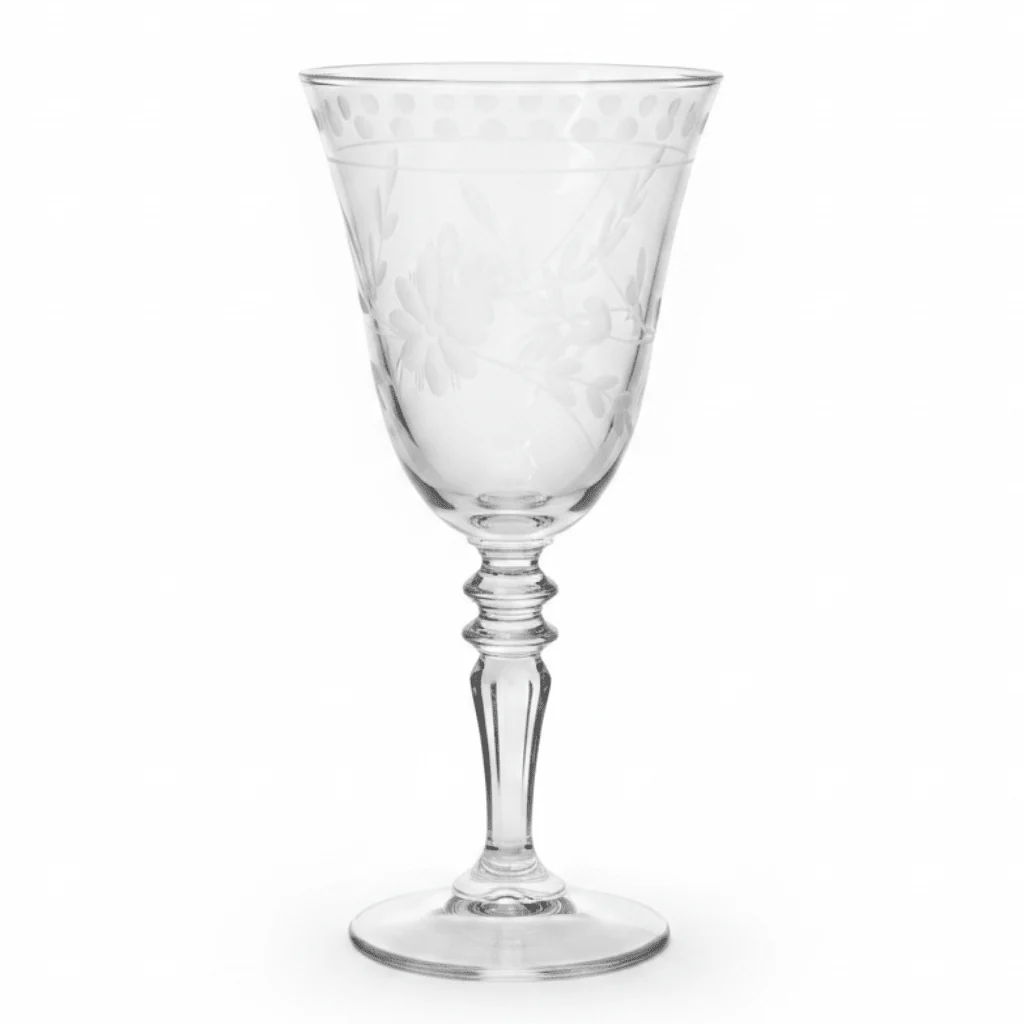 6 Pcs Etched Crystal Goblet Set – 20×9 cm