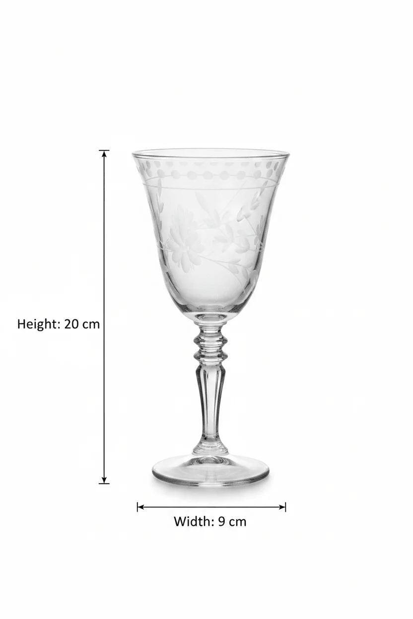 6 Pcs Etched Crystal Goblet Set – 20×9 cm - Image 3