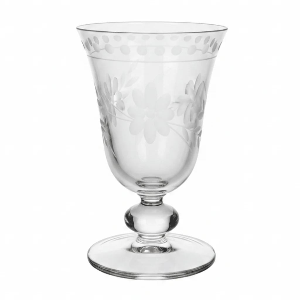 6PCS Etched Crystal Goblet Set – 12.5 × 8 cm