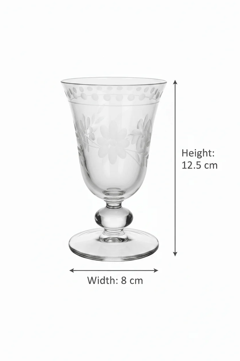 6PCS Etched Crystal Goblet Set – 12.5 × 8 cm - Image 3