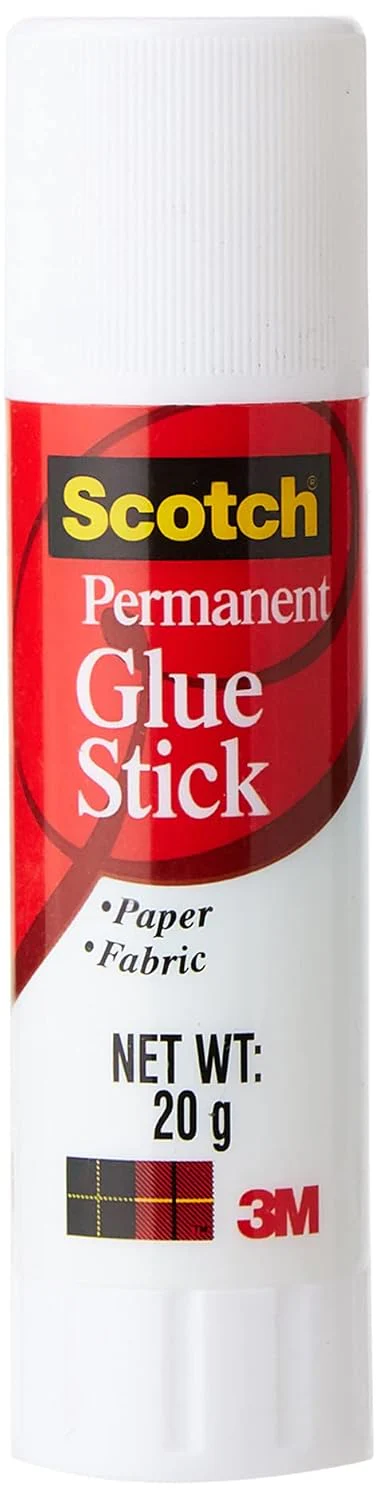 Scotch Permanent Glue Stick 0.69 oz (20gr.) White color, 1 stick/pack | Safe and Children Friendly | Strong adhesive | Water based | Non toxic | Acid free | For Paper, Scrapbooking | Glue Stix