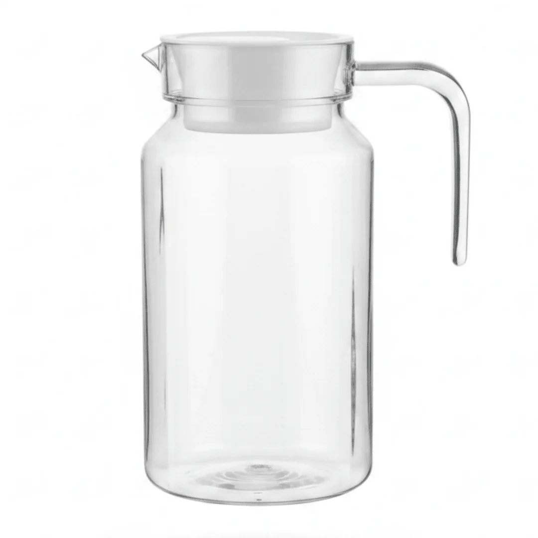 Premium Clear Acrylic Water Jug with White Lid | 20cm |