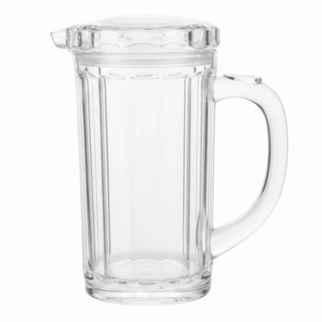 Acrylic Crystal-Clear Ribbed Oil Bottle with Lid | 17cm |