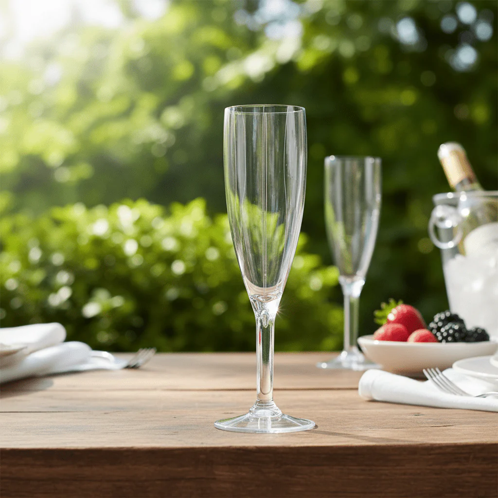 Acrylic Footed Champagne Flute Glass – 250ml | Crystal Clear | Shatterproof - Image 3