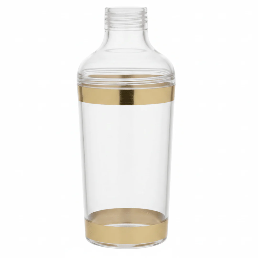 Acrylic Cocktail Shaker with Gold Accent — 600ml