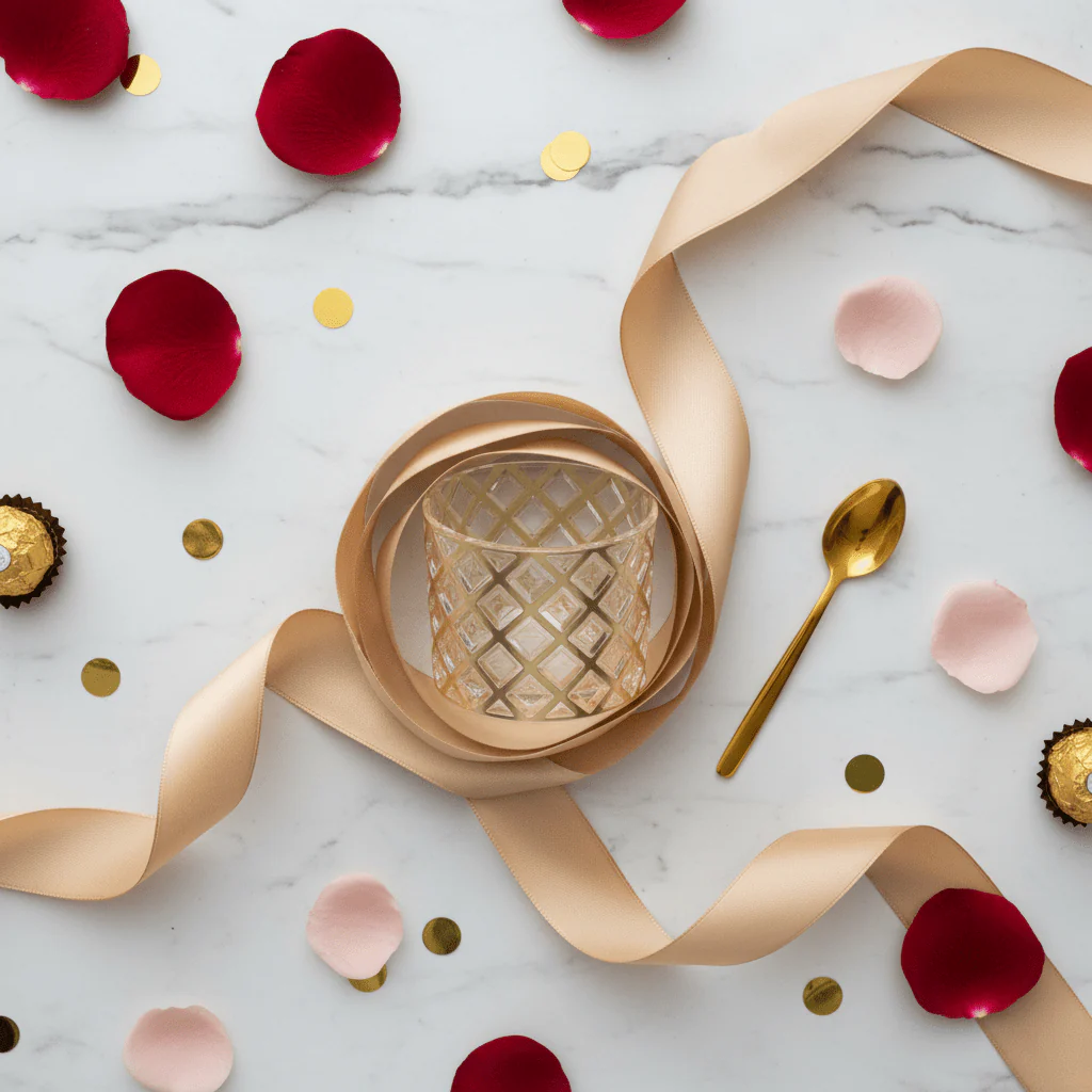 Acrylic Tumbler with Golden Diamond Lattice Design | 200ml - Image 3