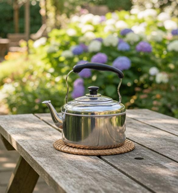 AFCO Extra Large Stainless Steel Whistling Kettle 10 Litre – Industrial-Grade Design, Easy-Grip Handle, Mirror Polish Finish, Perfect for Restaurants & Events