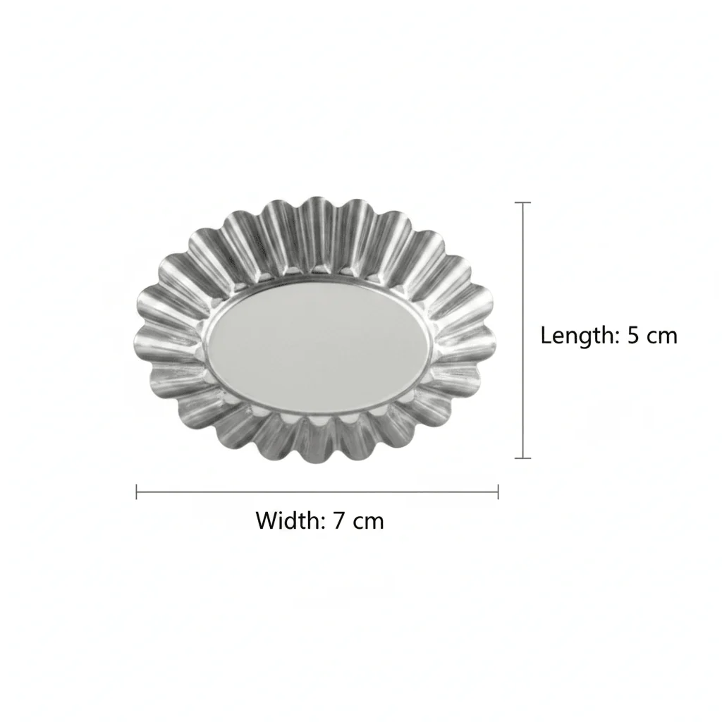AFCO Mini Cake Mould Set – 4 Pcs – Stainless Steel – Oval Fluted Design - Image 3
