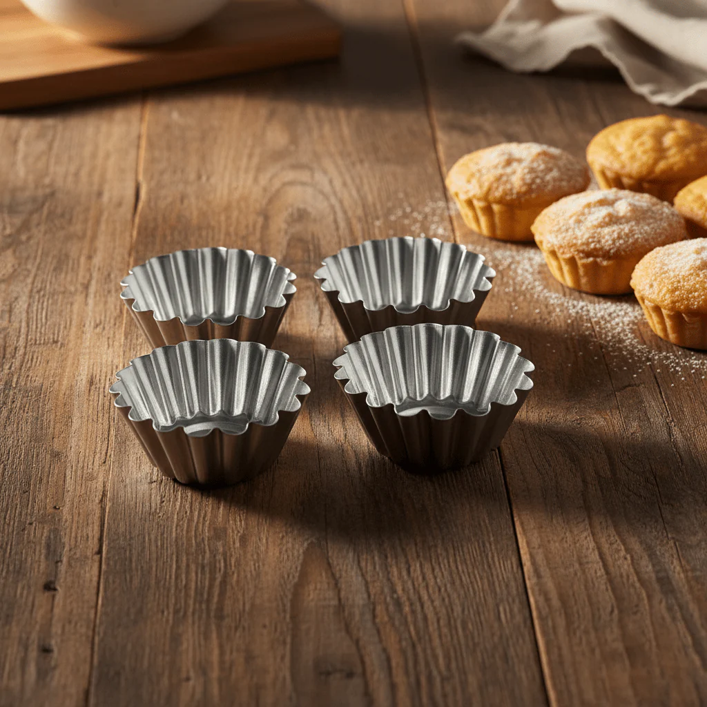 AFCO Mini Cake Moulds – Set of 4 – 7cm Fluted Tart Tins - Image 5