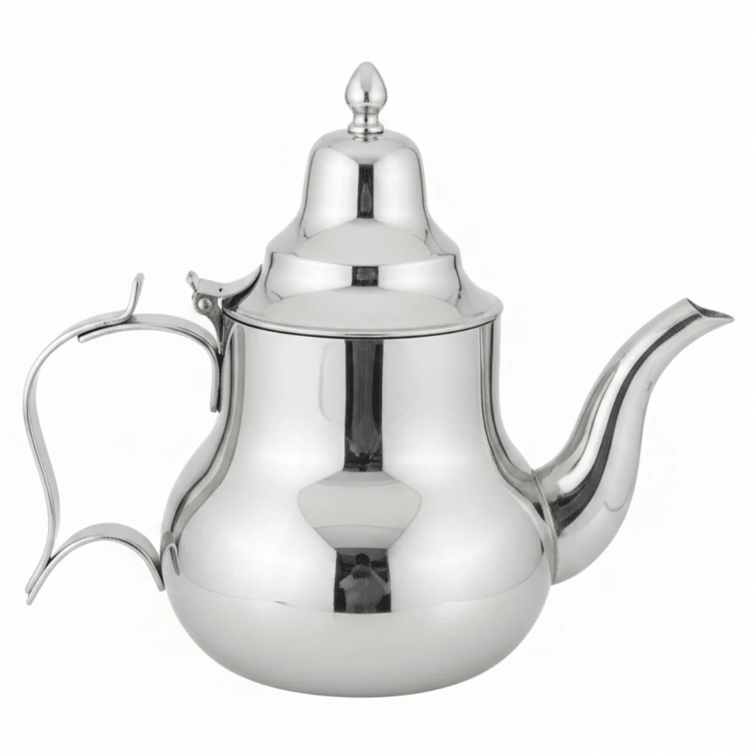 Afco Silver Stainless Steel Arabic Teapot – Traditional Moroccan Design | Mirror Polished Finish | Premium Hospitality Serveware for Tea & Coffee - Image 7