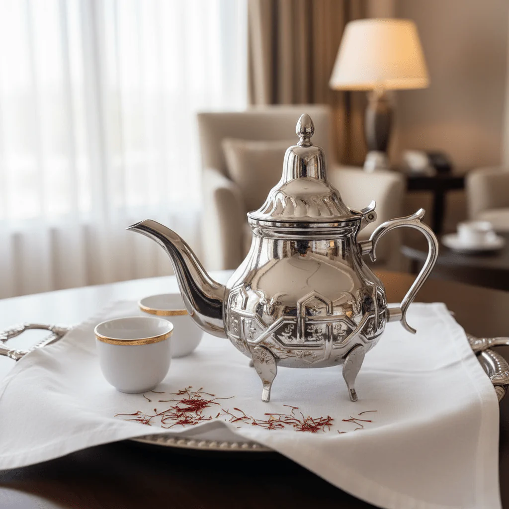 Afco Silver Stainless Steel Arabic Teapot with Decorative Legs | Ornate Engraved Design | 600ml | - Image 4