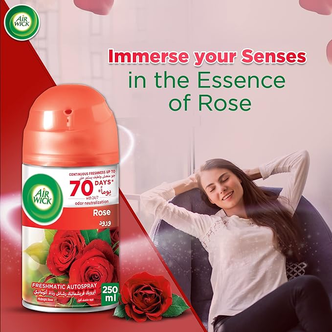 Air Wick Air Freshener Freshmatic Refill Rose, 250ml - Image 6