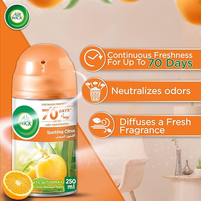 Air wick Air Freshener Freshmatic Refill Sparkling Citrus, 250ml - Image 2
