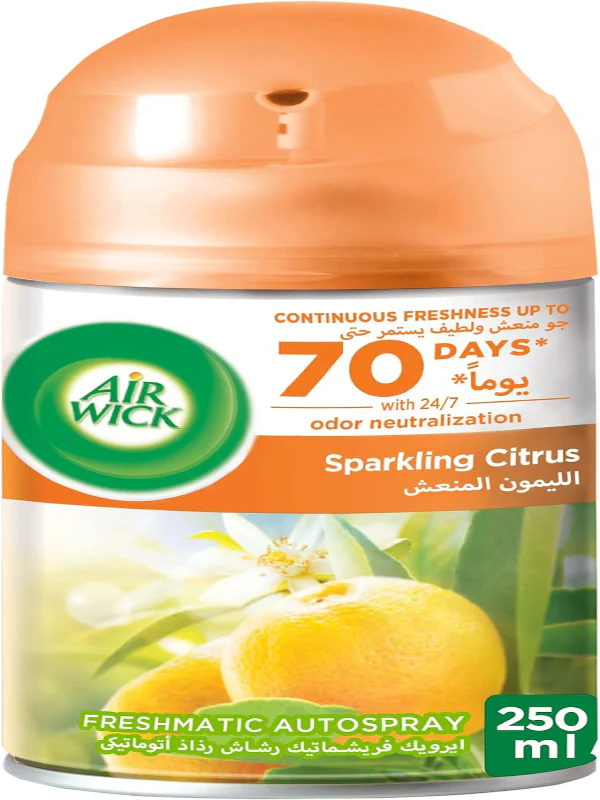 Air Wick Freshener Freshmatic Auto Spray Sparkling Citrus Gadget and Refill, Eliminates Bad Odour like Cat Litter Smell, 250 ml - Image 2