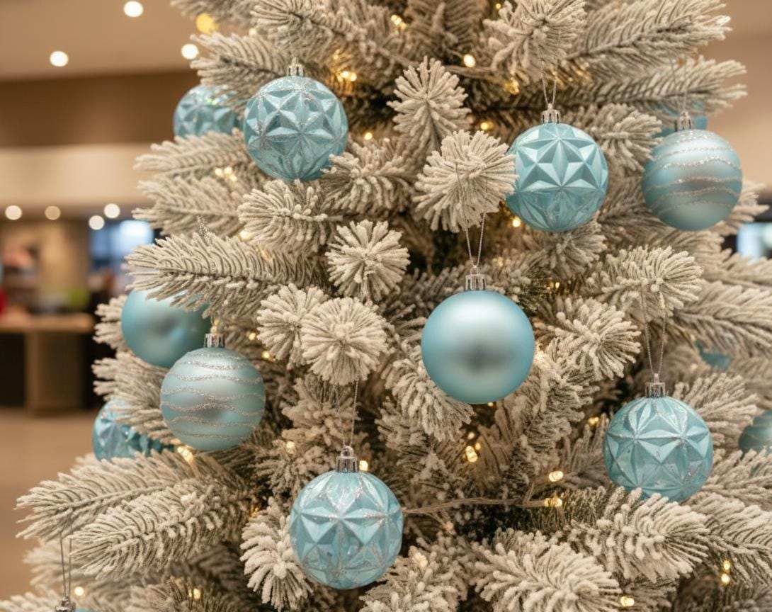 AKDC 12pcs Blue Christmas Bells Décor Set – 6cm Hanging Ornaments for Tree, Party & Home Decoration