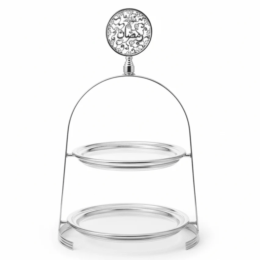 AKDC 2-Tier Round Candy Tray Stand – Elegant Serving Organizer for Desserts & Afternoon Tea – 25 cm