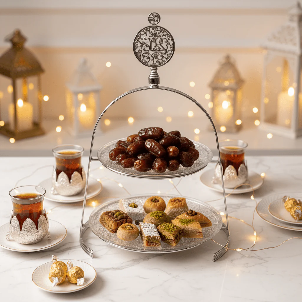 AKDC 2-Tier Round Candy Tray Stand – Elegant Serving Organizer for Desserts & Afternoon Tea – 25 cm - Image 2