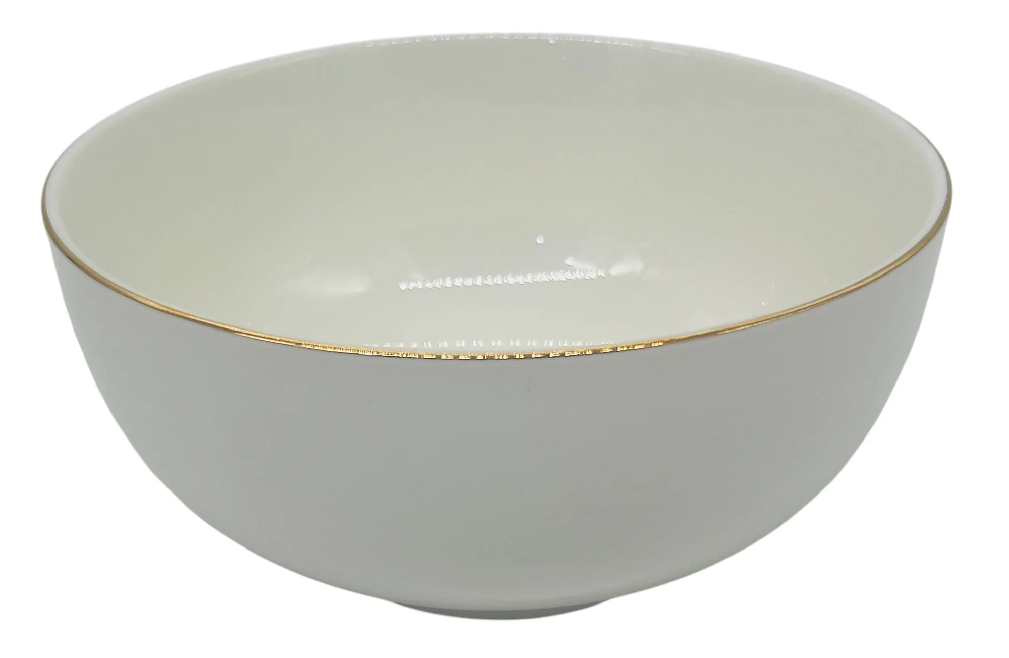 AKDC 2pc Porcelain Soup Bowl 6", White and Gold Rim - Image 4