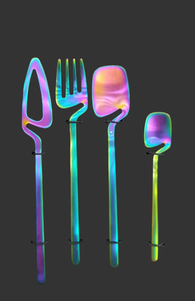AKDC 4-Piece Multicolor Premium Stainless Steel Cutlery Set – Elegant Dining Utensils for Home, Kitchen & Outdoor Use - Image 2