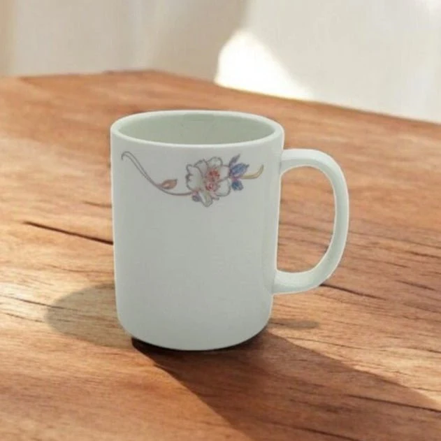 AKDC 400ML Mug Ceramic Flower White Tea Coffee Mug