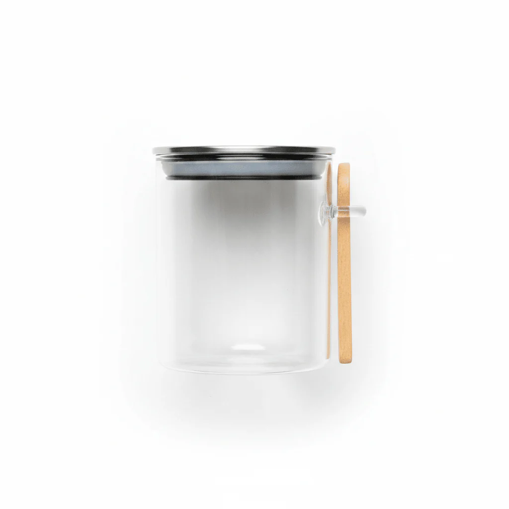 Airtight Clear Glass Storage Canister with Metal Lid – Kitchen Organization Jar (710 ml) - Image 3