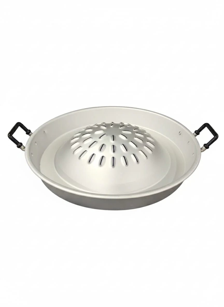 AKDC Aluminium Grill Pan 44 cm | Large Silver Color Barbecue Pan | Durable Non-Stick Grill for Outdoor Cooking, Camping & Parties - Image 2