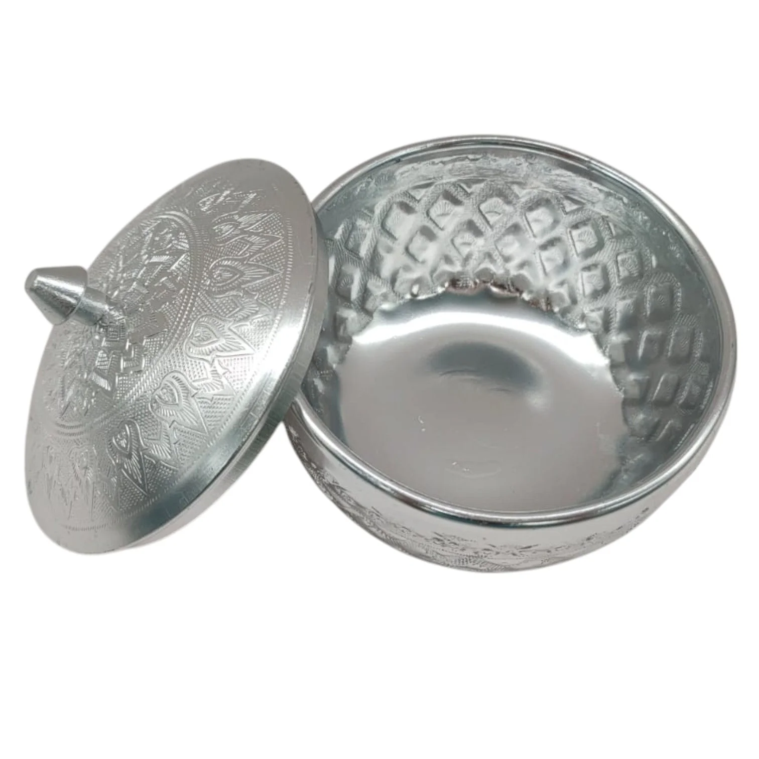 AKDC Aluminium Small Sugar Bowl With Cover 200ml-10cm-Silver - Image 2