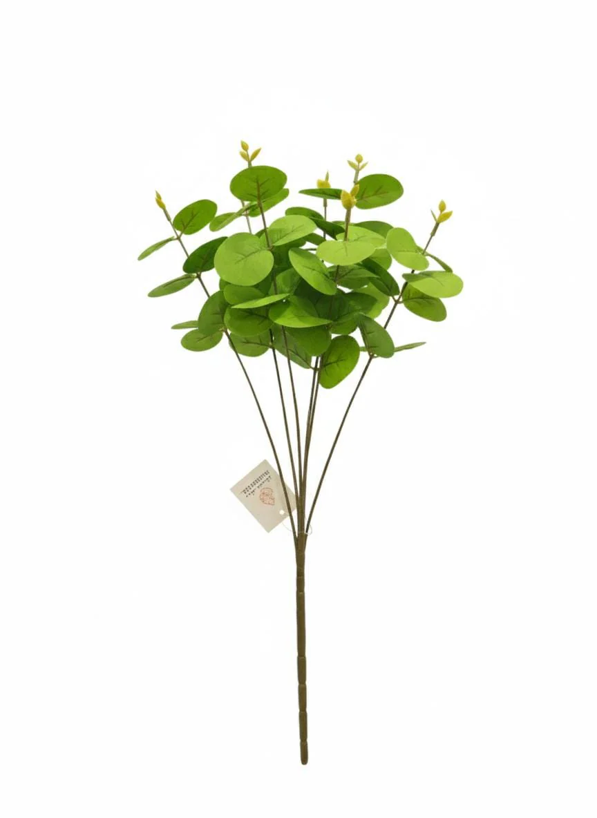 AKDC Artificial Eucalyptus Branch - Plastic Foliage Stem with Fresh-Looking Leaves, Great for Floral Arrangements, 40 cm,"- Made from lightweight plastic that mirrors the slender, green leaves of fresh eucalyptus.