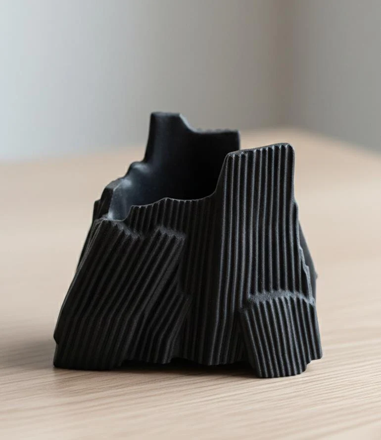 AKDC Black Hard Plastic Flower Vase – Square Modern Floral Display – 19×19 cm - Image 2