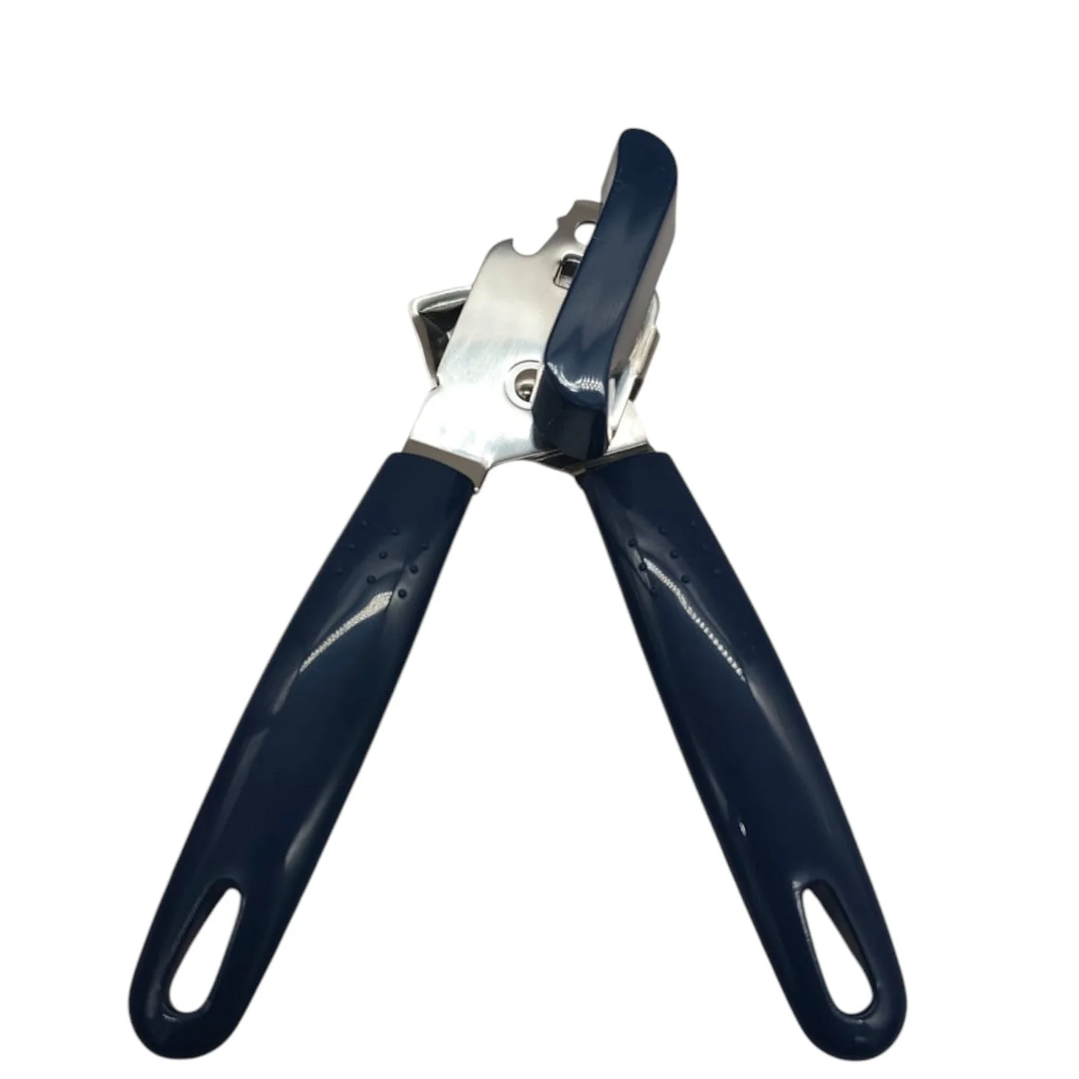 AKDC Can Opener Manual Heavy Platic Handle Can Opener With Stainless Steel Sharp Blade, Hand Can Bottle Opener-20cm-Blue&Steel
