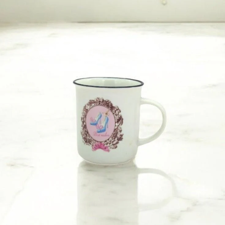 AKDC Ceramic 400ML Mug Tea Coffee Mug White&black Best Wishes Gift