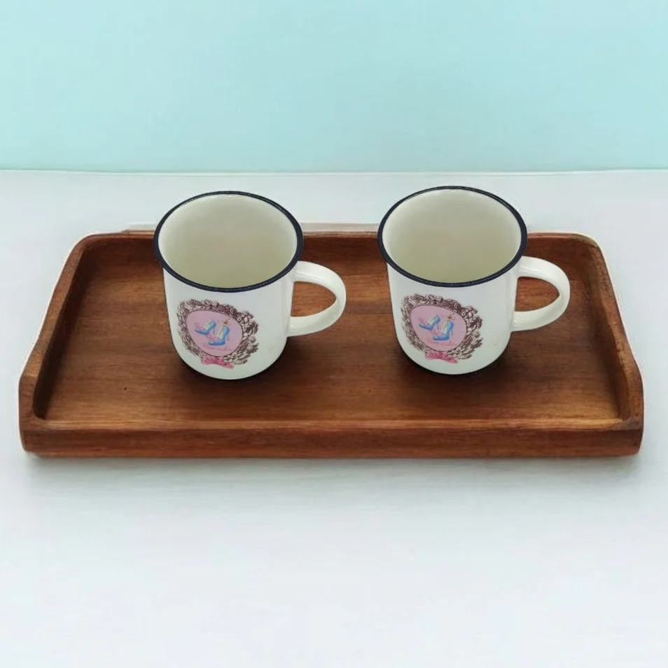 AKDC Ceramic 400ML Mug Tea Coffee Mug White&black Best Wishes Gift (Pack Of 2) - Image 2