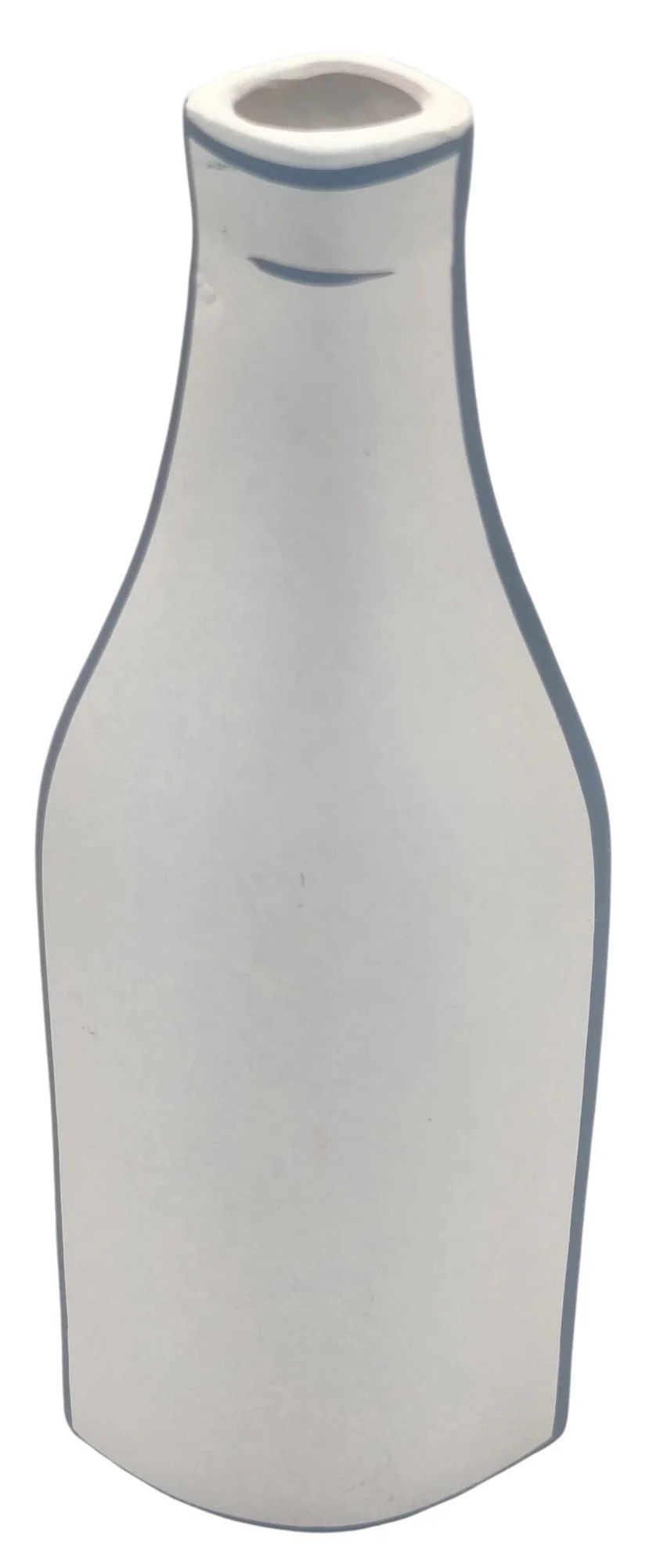 AKDC Clay Bottle Shaped Flower Vase 4.5cm*8.5mc*26cm, White an Blue Border - Image 2