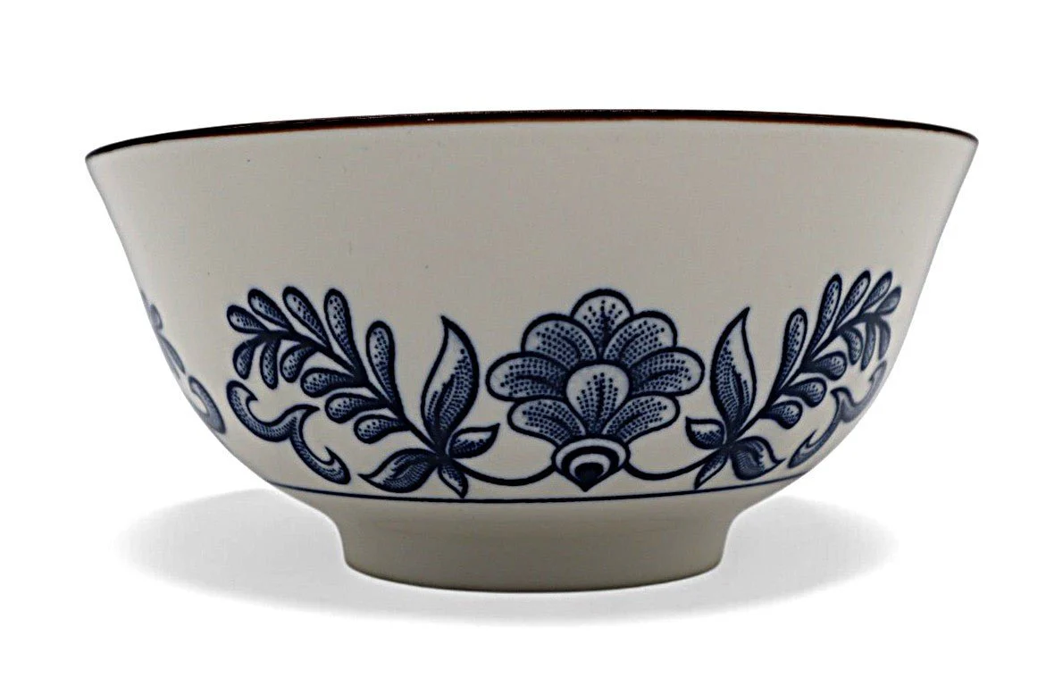 AKDC Ceramic Deep Soup Bowl 16×7.5 cm – White with Elegant Blue Floral Design - Image 2