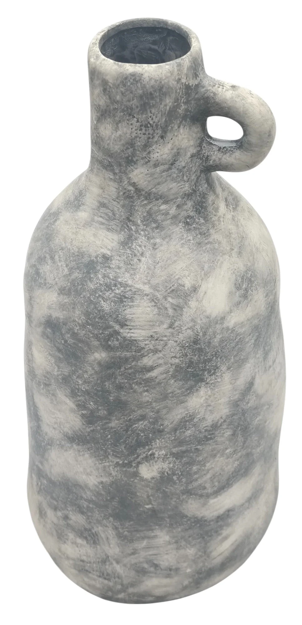 AKDC Clay Flower Vase 14cm*32cm, Grey Jug Design with Single Handle