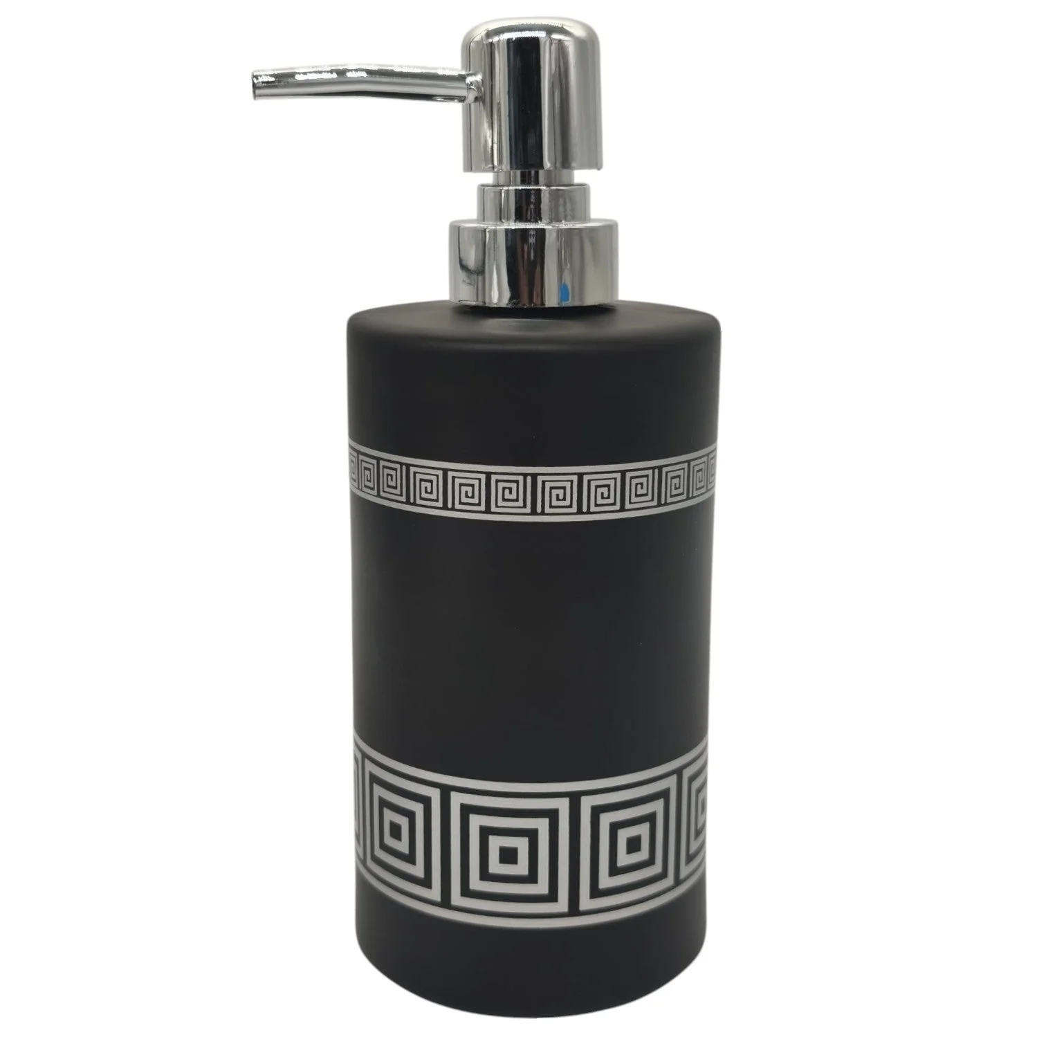 AKDC Ceramic Liquid Soap Dispenser Bathroom & Kitchen Dish Soap Dispenser with Easy-to-Press Pump -450ML-Black&Silver