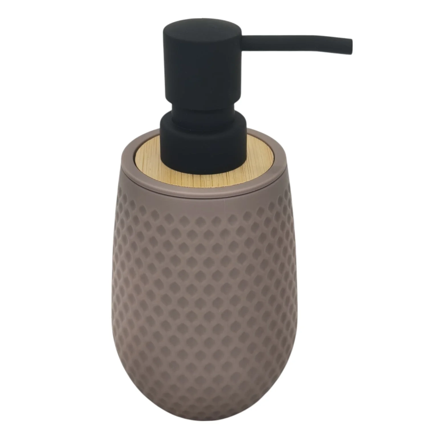 AKDC Ceramic Liquid Soap Dispenser for Bathroom & Kitchen Sink, Dish Soap Dispenser With Easy-to-Press Pump -350ML-Gray&Black - Image 3