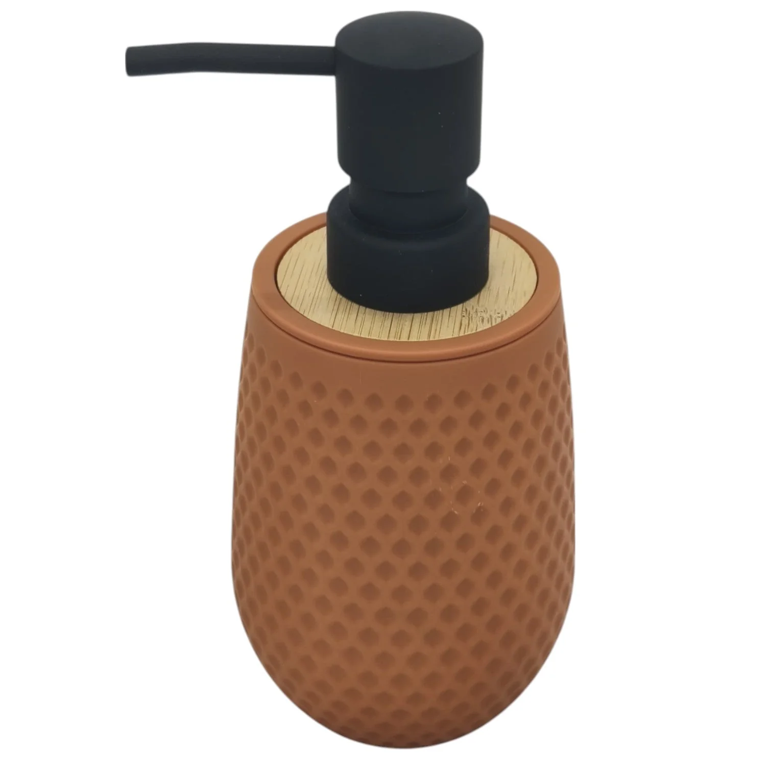 AKDC Ceramic Liquid Soap Dispenser for Bathroom & Kitchen Sink, Dish Soap Dispenser With Easy-to-Press Pump -350ML-LightSalmon&Black - Image 2