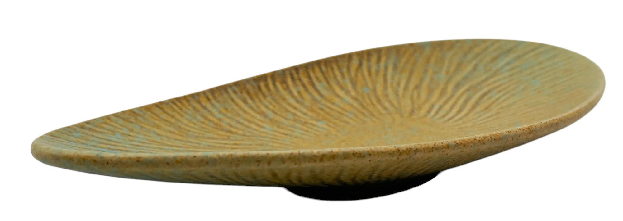 AKDC Ceramic Oval Plate 25.5cm*12.5cm*2.5cm, Brown/Turquoise Ripple Design - Image 3