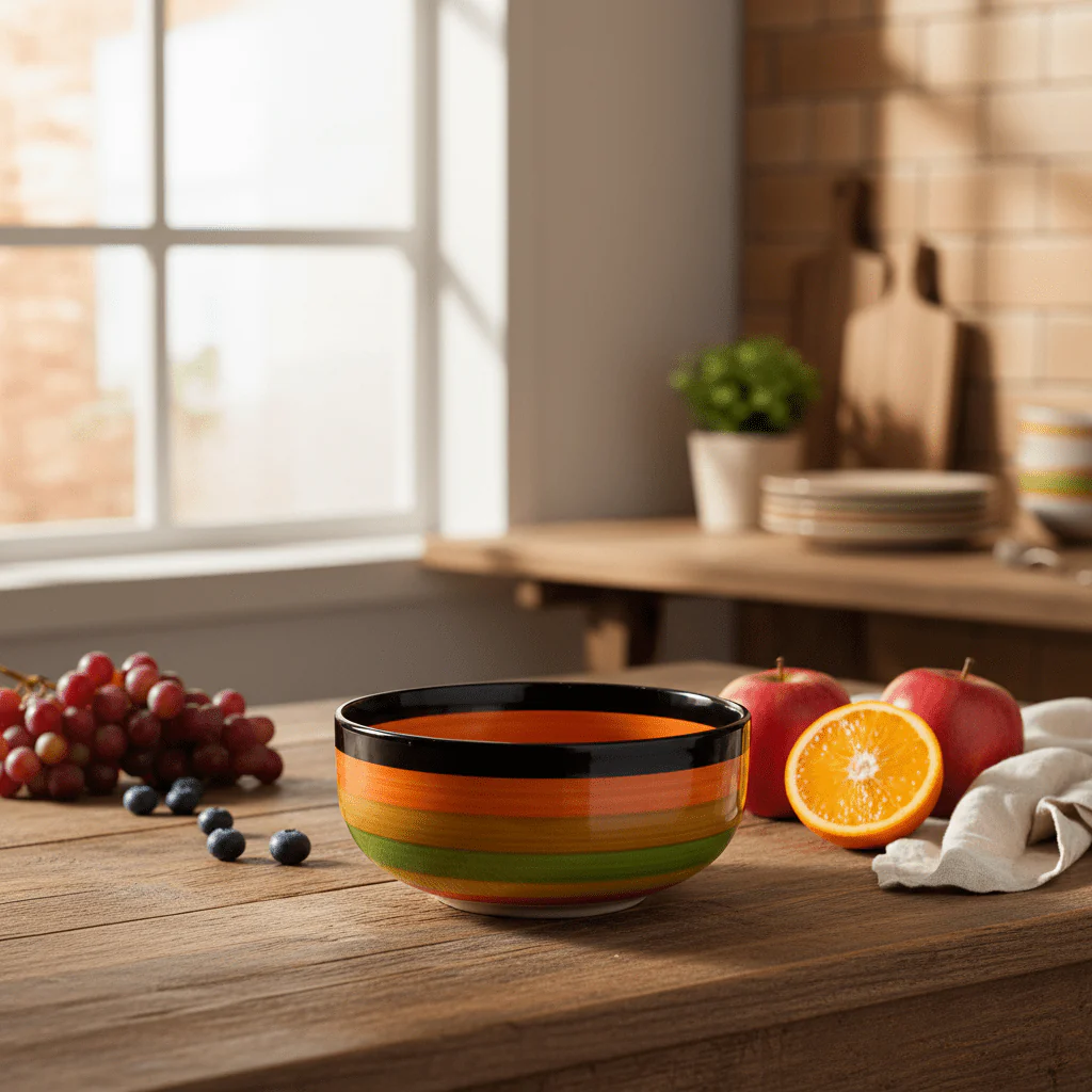 AKDC Ceramic Rainbow Bowl-17cmX7cm-Multicolor - Image 2