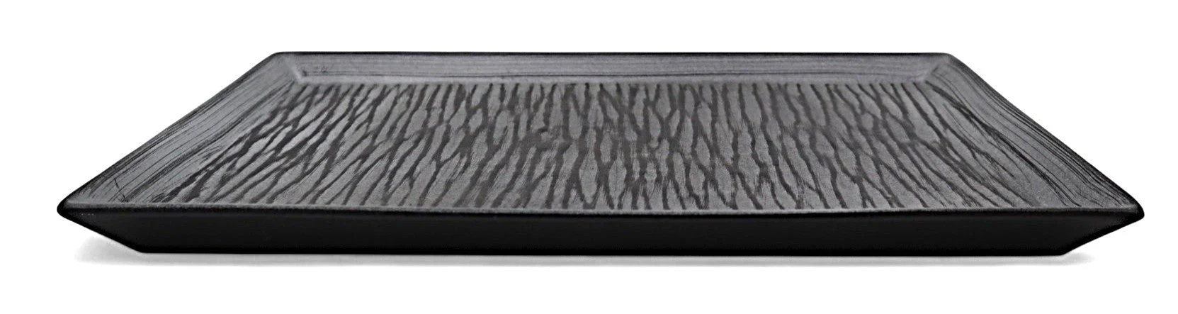 AKDC Ceramic Rectangular Snack Plate 25×16.5 cm – Modern Gray with Black Accents - Image 2
