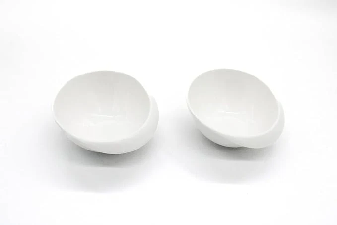AKDC Ceramic shallow Bowl 5inch set of 2 White