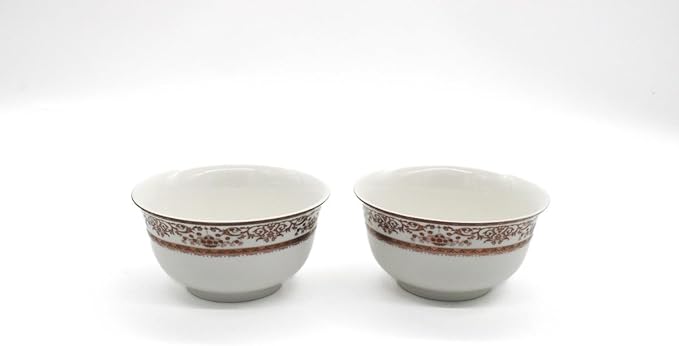 AKDC Ceramic Soup Bowl set of 2 White/Golden