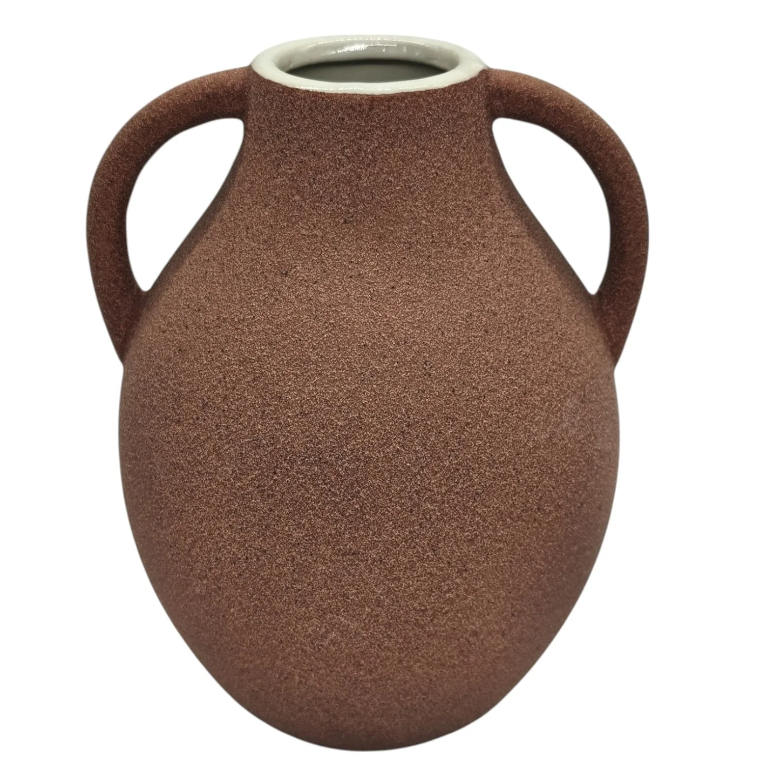 AKDC Ceramic Vase Home Décor Accents Table With Handle-27cmX7cm-Pink&White